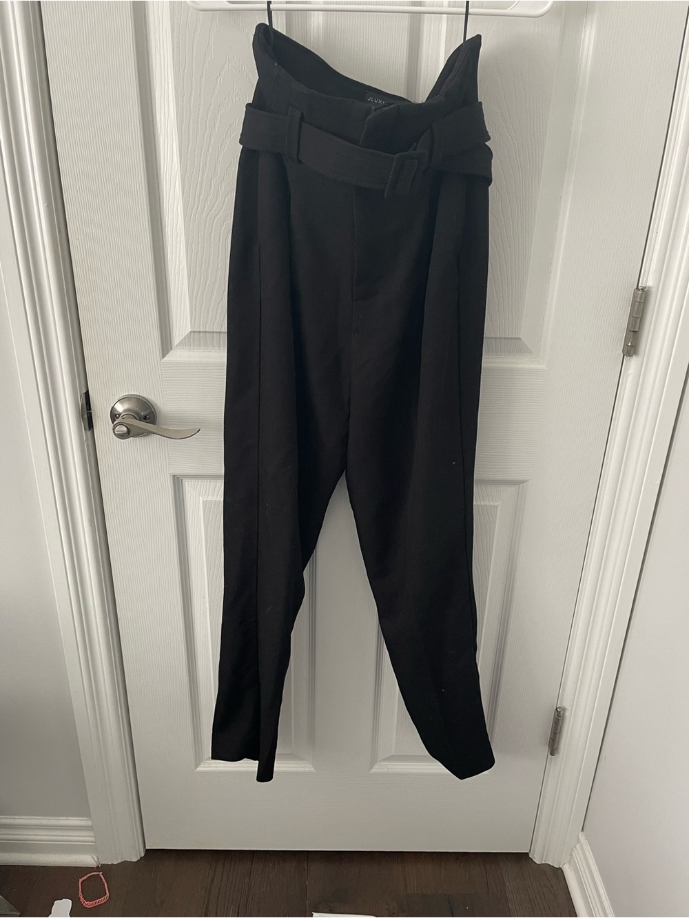 JLuxLabel High-Waist Black Trousers with Belt NWOT XS
